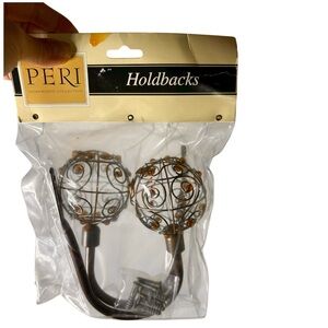 Peri Home Homeworks Collection Bronze Amber Beads Metal Curtain holdbacks (2)